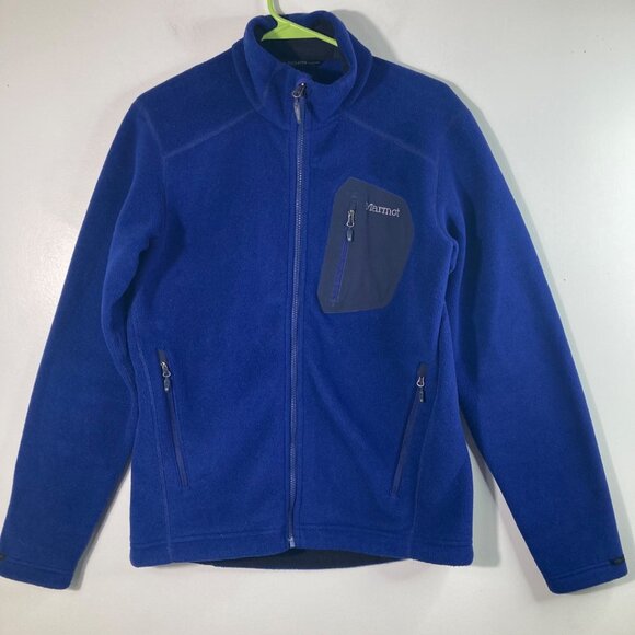Mens Marmot Polartec Full Zip Fleece Jacket Blue S Polyester - Picture 1 of 11